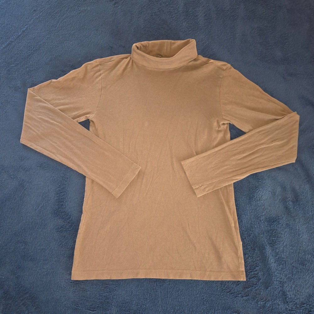 Filson Brown Cotton Turtleneck Long Sleeve Shirt XS Made in Peru